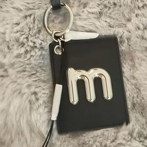 NEW Marc Jacobs One Card Holder M Letter Key Ring Keychain Bag Tag RAre To Find